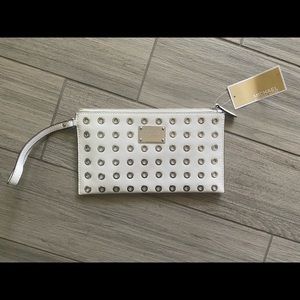 Brand new White michael kors clutch / wristlet purse.
